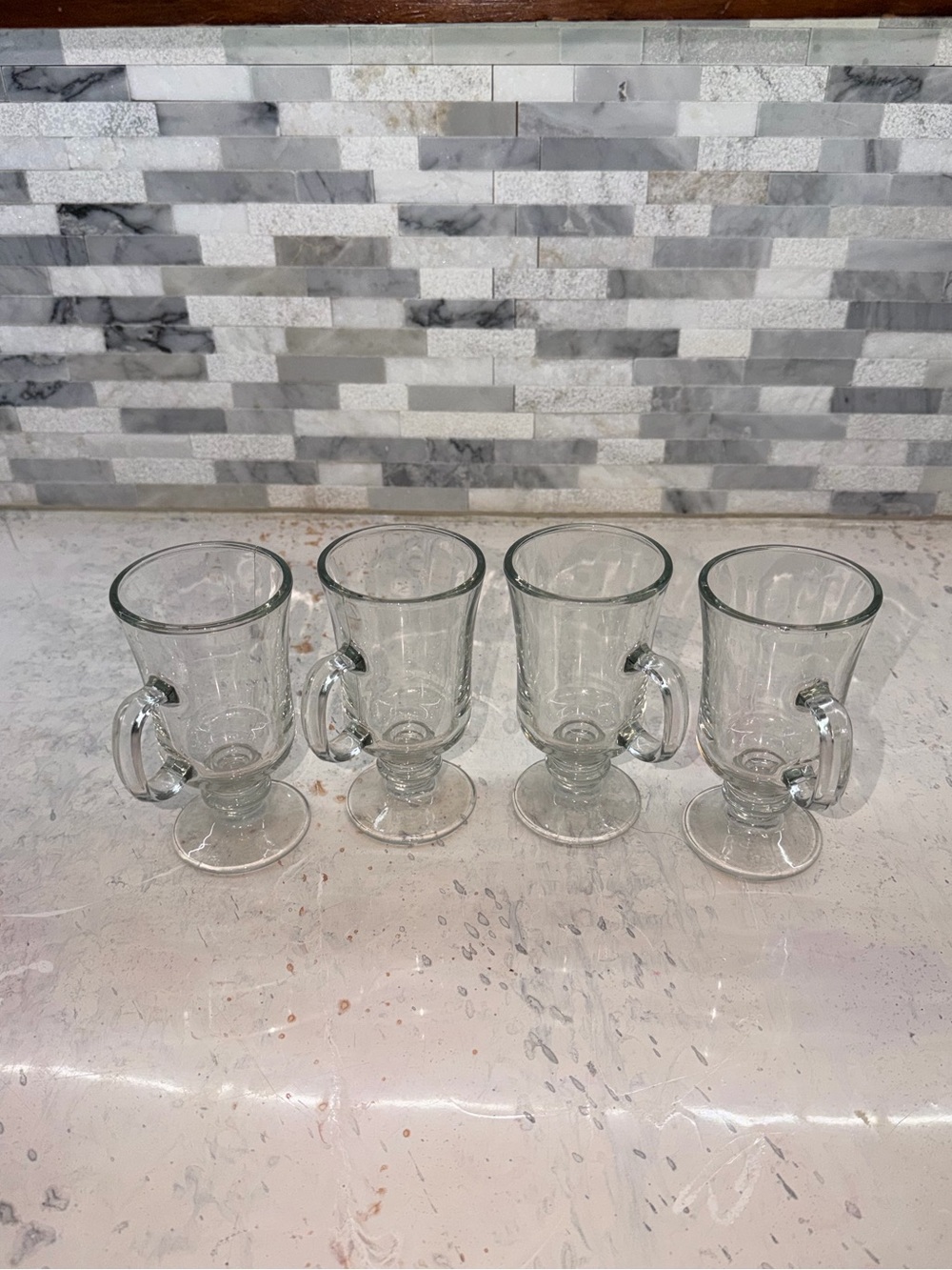 Clear Glass Irish Coffee Mugs - Set of 4